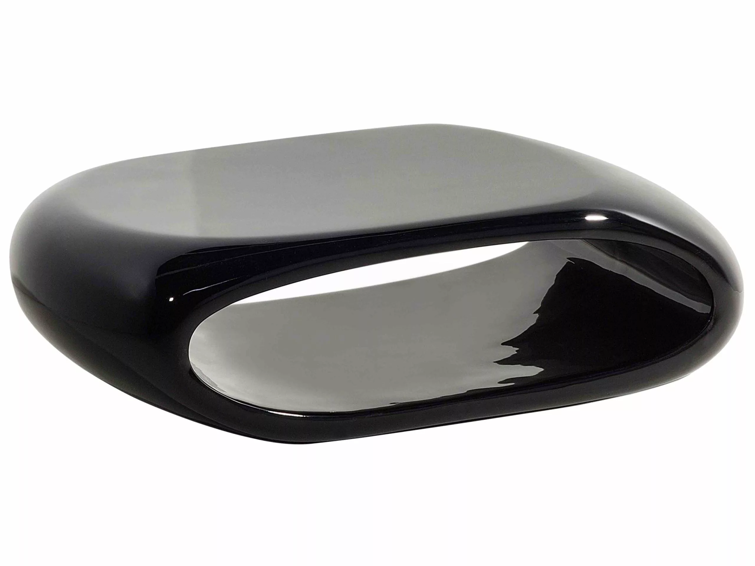 Beliani Sohvapöytä Lasikuitu Musta NESSUS