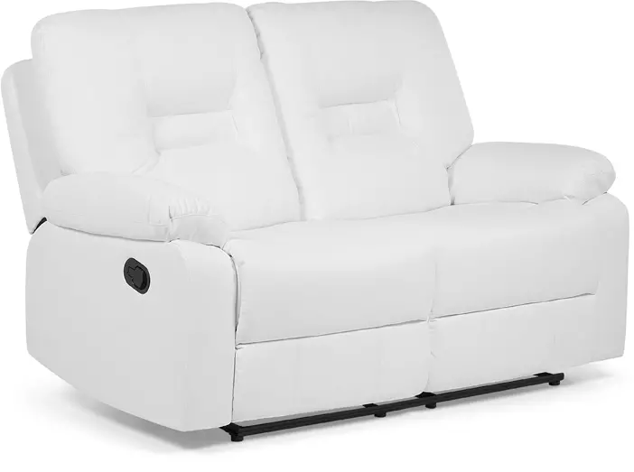 Beliani 2-istuttava Säädettävä Keinonahkainen Sohva Valkoinen BERGEN - Image 5