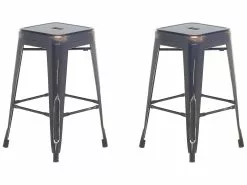 Beliani Baarijakkara Metalli Musta/kulta 60 Cm 2 Kpl CABRILLO