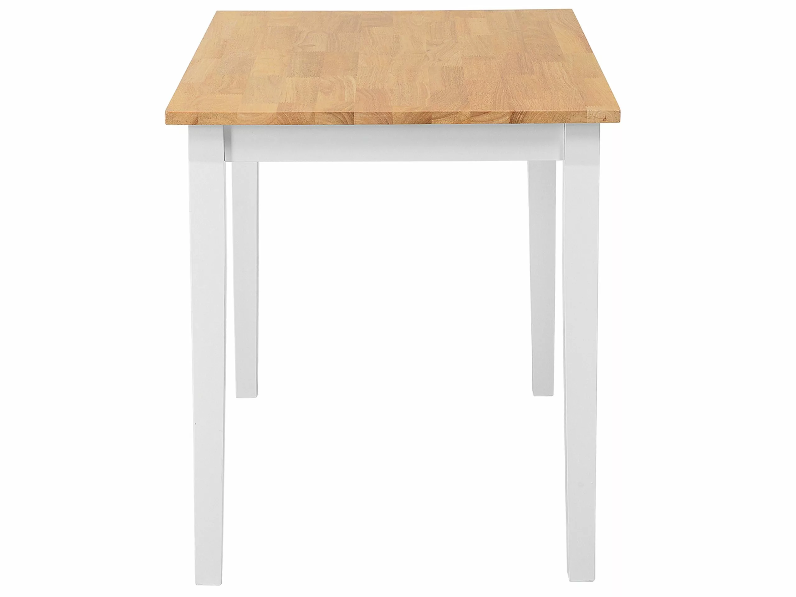 Beliani Ruokapöytä Kumipuu Vaalea Puu/valkoinen 120 X 75 Cm HOUSTON 11 Beliani Ruokapöytä Kumipuu Vaalea Puu/valkoinen 120 X 75 Cm HOUSTON - Image 9