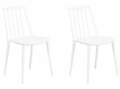 Beliani Tuoli Muovi Valkoinen 2 Kpl VENTNOR