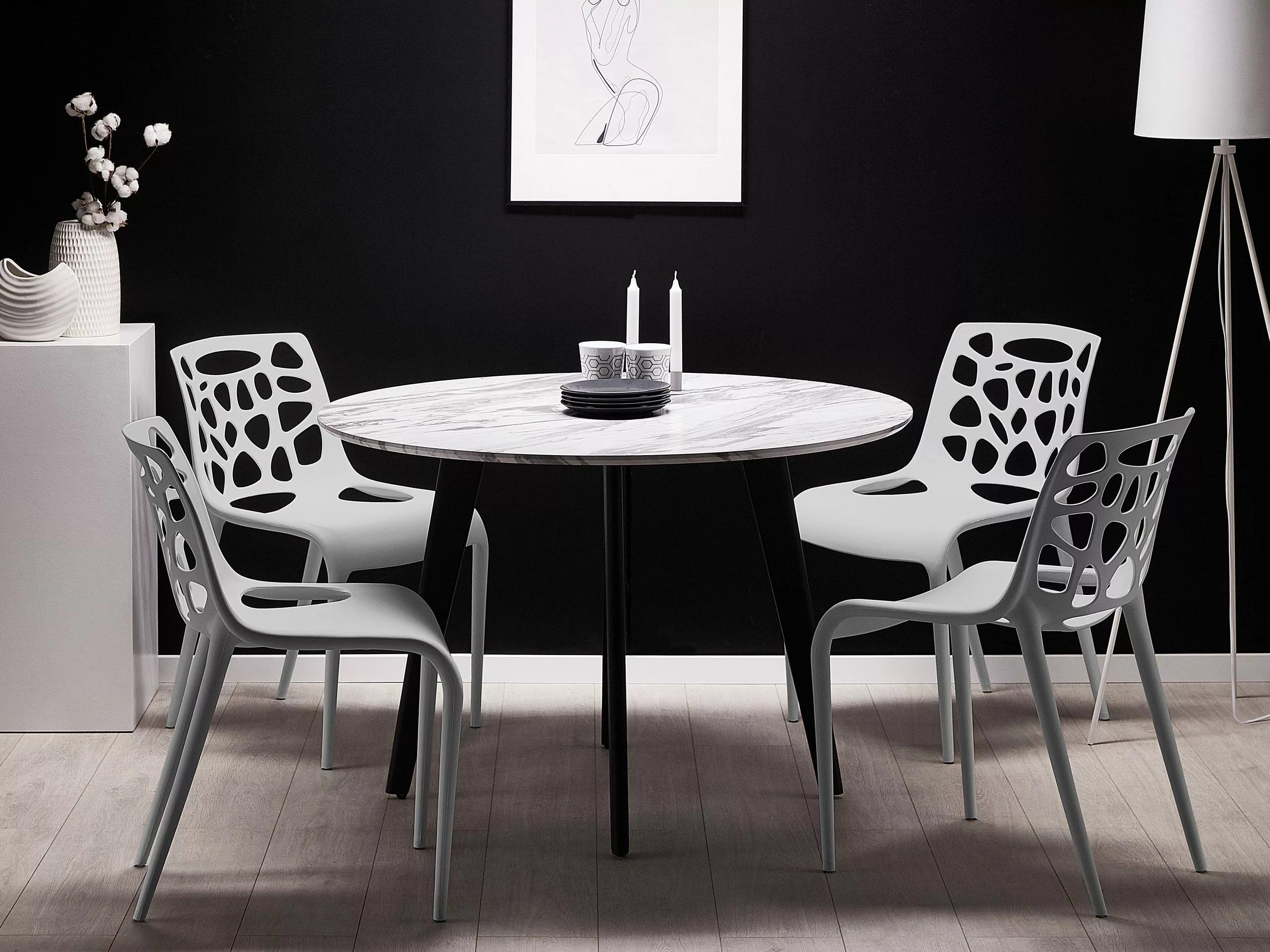 Beliani Tuoli Muovi Vaaleanharmaa MORGAN - Image 2