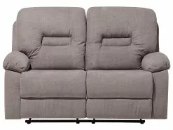 Beliani 2-istuttava Sohva Kangas Säädettävä Ruskeanharmaa BERGEN