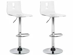 Beliani Baarijakkara Muovi Läpinäkyvä Valkoinen 2 Kpl BUSAN