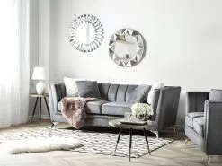 Beliani Sohvasetti Samettinen Harmaa GAULA 14 Beliani Sohvasetti Samettinen Harmaa GAULA -Halpa 2-istuttavat sohvat myymälä undef src sa picid 720518 type whitesh image