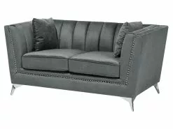 Beliani Sohvasetti Samettinen Harmaa GAULA 19 Beliani Sohvasetti Samettinen Harmaa GAULA -Halpa 2-istuttavat sohvat myymälä undef src sa picid 720633 type whitesh image