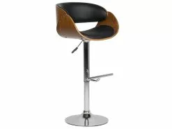 Beliani Baarijakkara Keinonahka Tumma Puu/musta BAKU