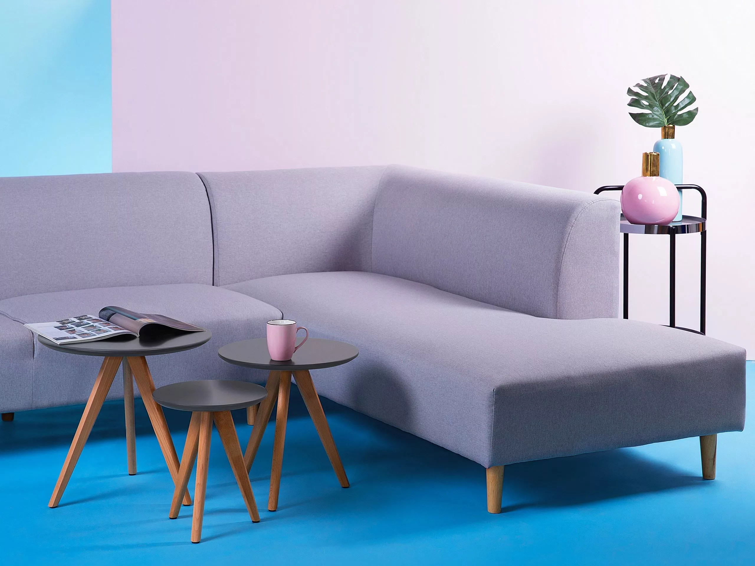 Beliani Sohvapöytäsetti Harmaa 3 Kpl VEGAS - Image 2