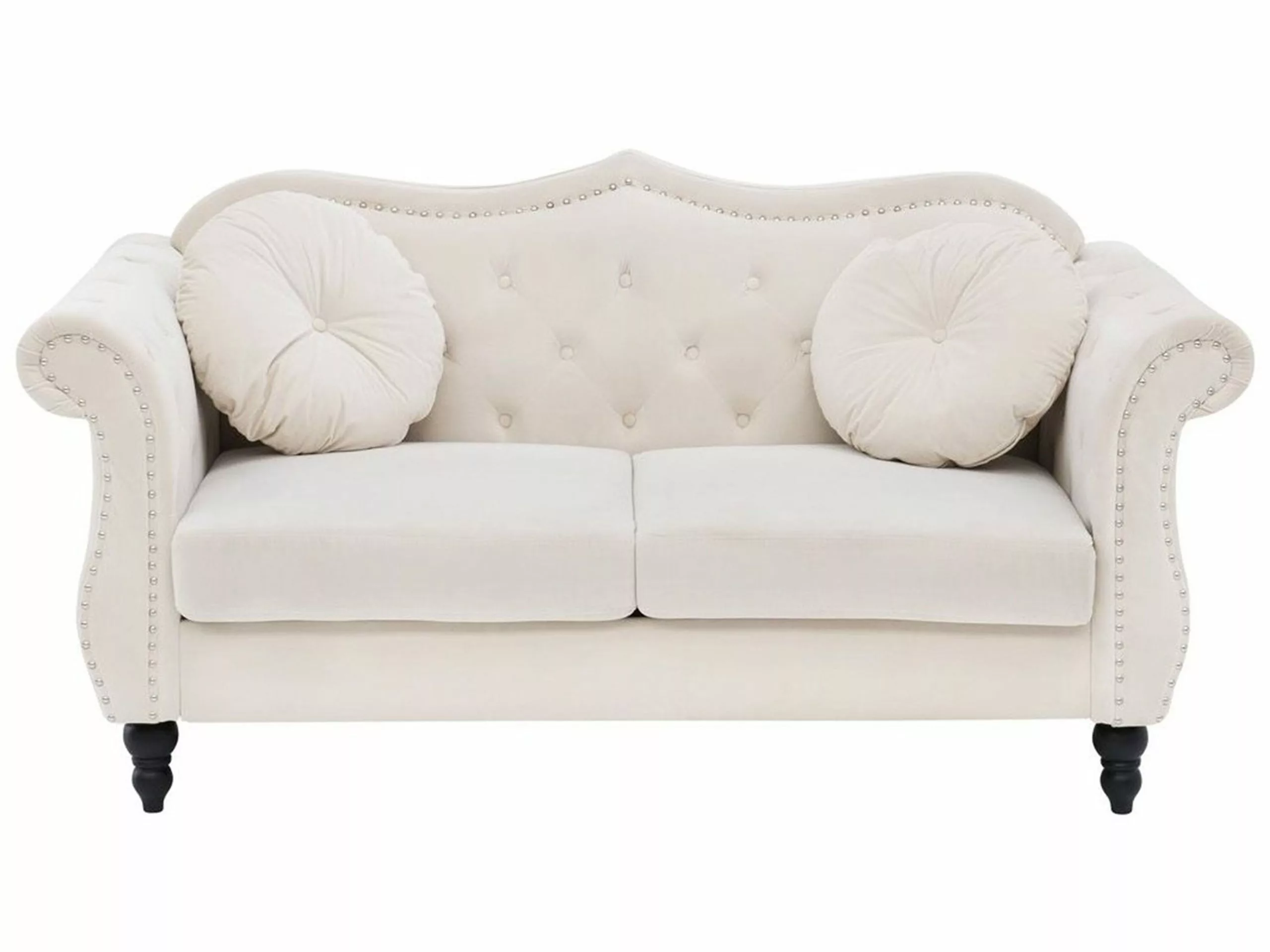 Beliani 2-istuttava Sohva Samettinen Beige SKIEN