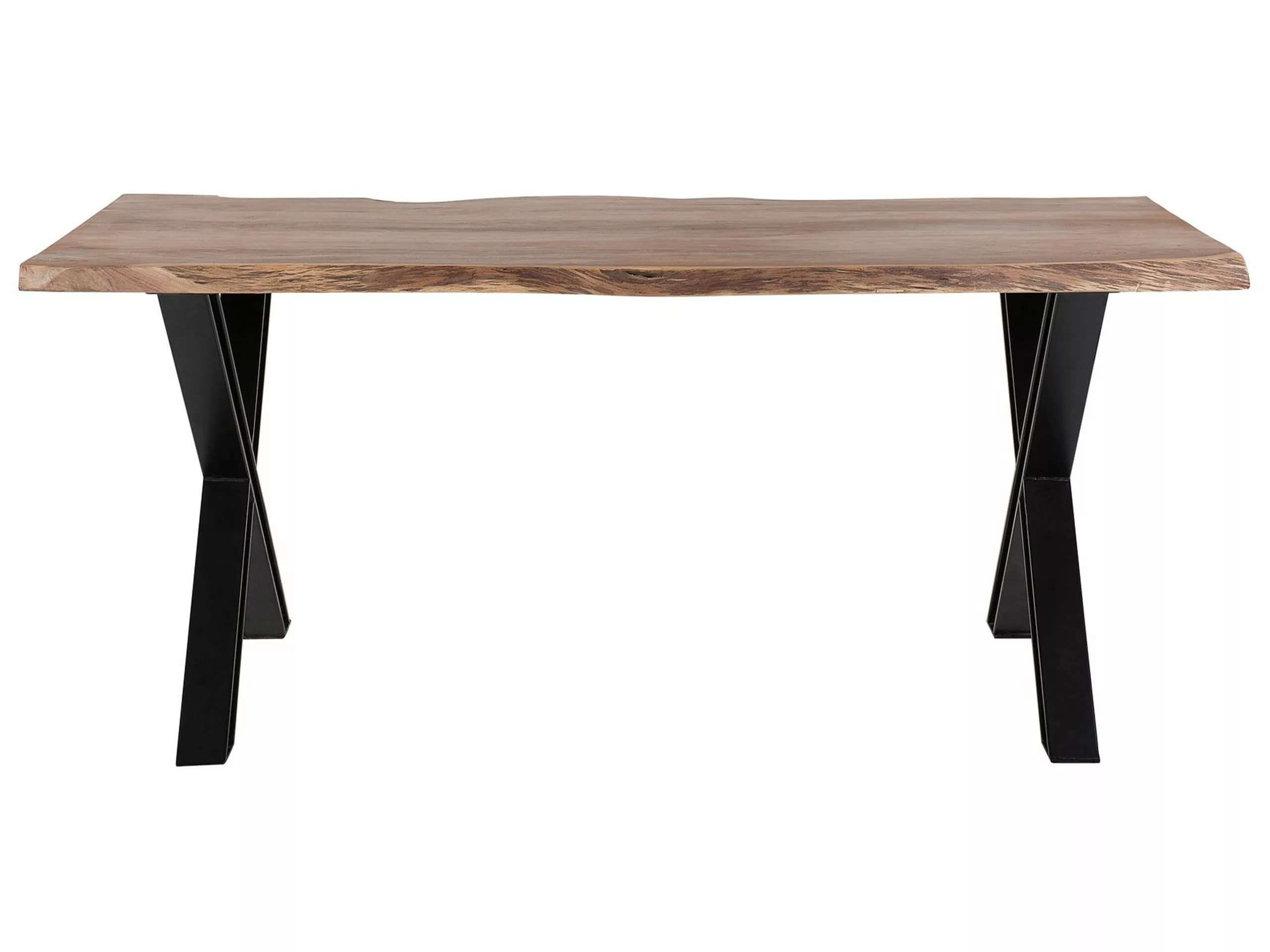 Beliani Ruokapöytä Akasiapuu Vaalea Puu/musta BROOKE Useita Kokoja 9 Beliani Ruokapöytä Akasiapuu Vaalea Puu/musta BROOKE Useita Kokoja - Image 7