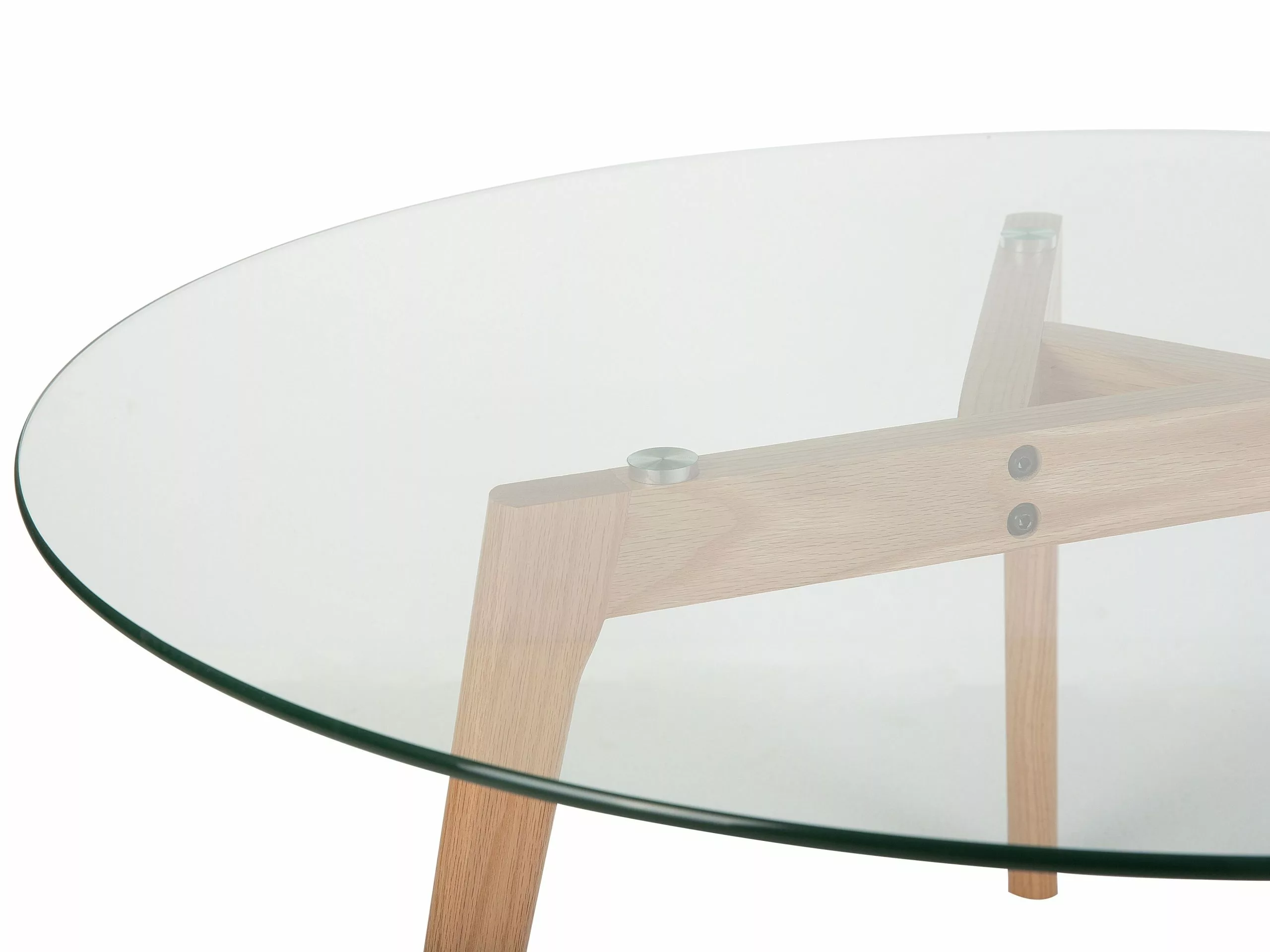 Beliani Sohvapöytä Lasitasolla Tammi Vaalea Puu MINNESOTA - Image 4