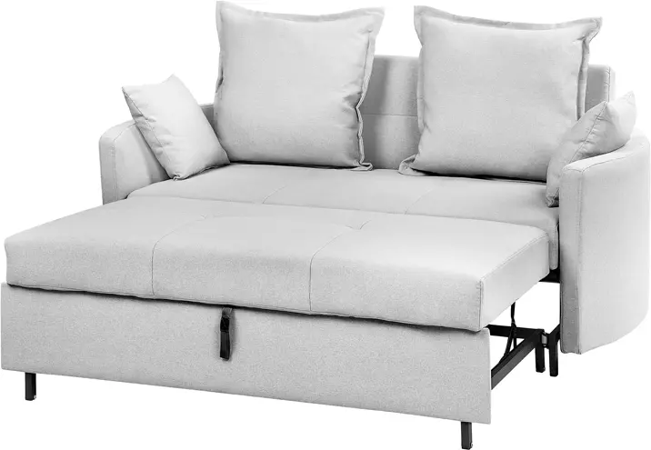 Beliani 2-istuttava Vuodesohva Vaaleanharmaa HOVIN 6 Beliani 2-istuttava Vuodesohva Vaaleanharmaa HOVIN - Image 4