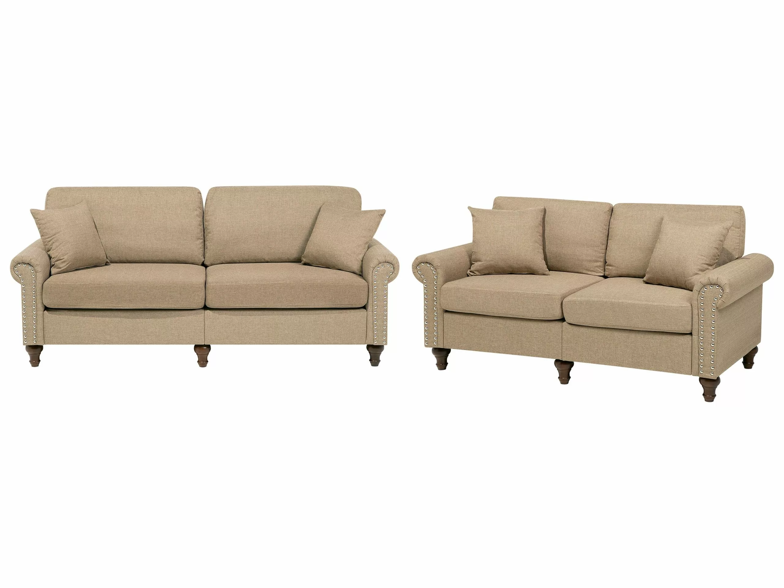 Beliani Sohvasetti Kankainen Beige OTRA