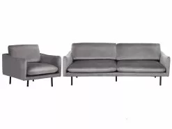 Beliani Sohvasetti Harmaa Sametti 4-istuttava VINTERBRO