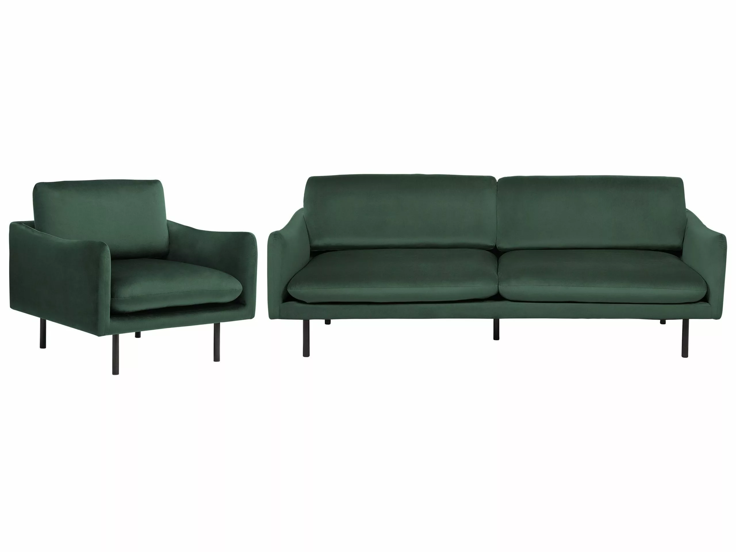 Beliani Sohvasetti Vihreä Sametti 4-istuttava VINTERBRO 3 Beliani Sohvasetti Vihreä Sametti 4-istuttava VINTERBRO