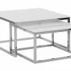 Beliani Sohvapöytäsetti Lasitasolla Rosteri Valkoinen/hopea 2 Kpl BREA -Halpa 2-istuttavat sohvat myymälä undef src sa picid 757545 type whitesh image