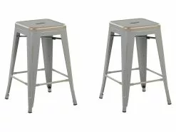 Beliani Baarijakkara Metalli Hopea/kulta 60 Cm 2 Kpl CABRILLO