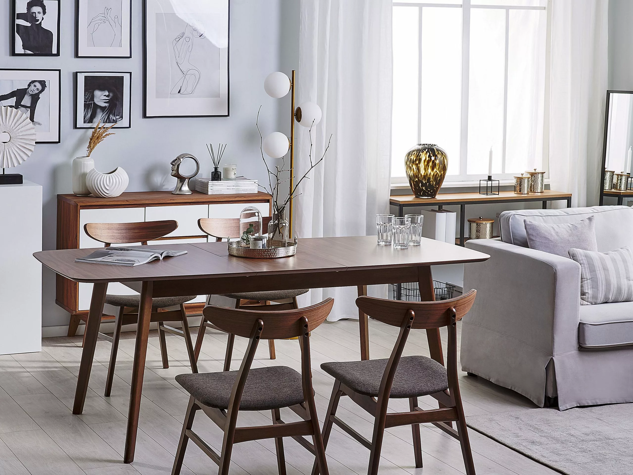 Beliani Ruokapöytä Jatkettava Tumma Puu MADOX Useita Kokoja 4 Beliani Ruokapöytä Jatkettava Tumma Puu MADOX Useita Kokoja - Image 2