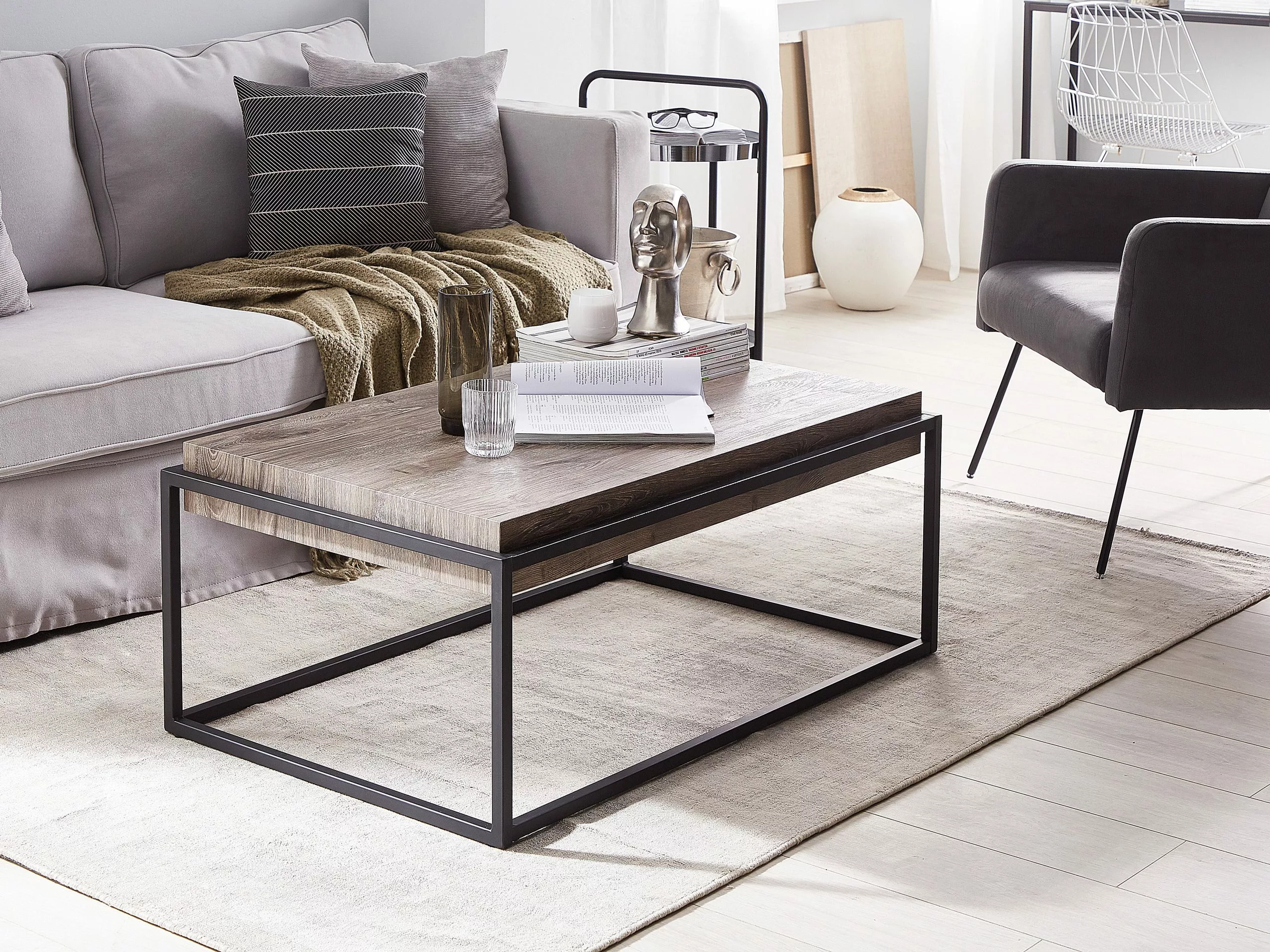 Beliani Sohvapöytä Ruskeanharmaa ALTOS - Image 2