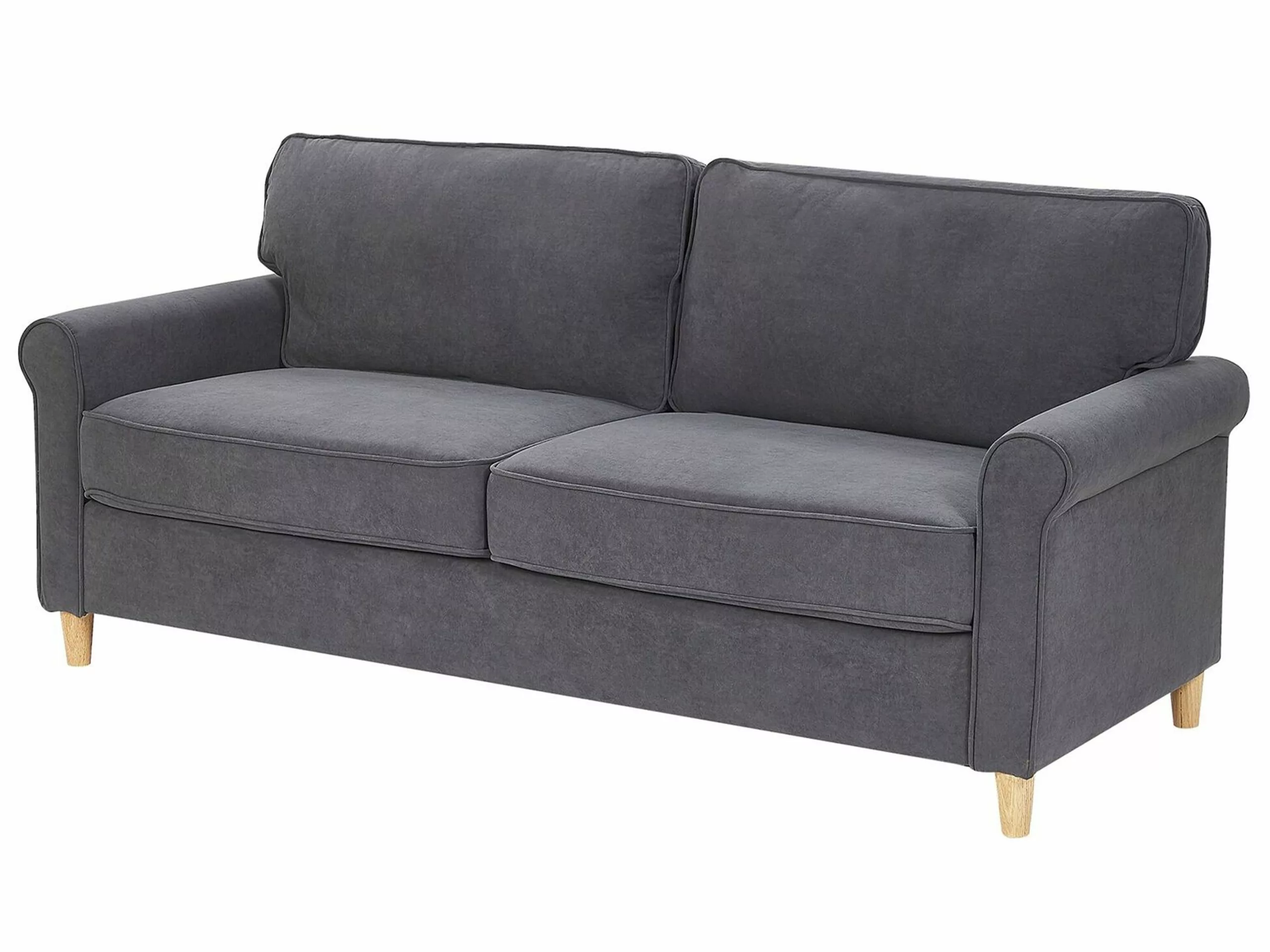 Beliani 2+3 Samettinen Sohvasetti Tummanharmaa RONNEBY 6 Beliani 2+3 Samettinen Sohvasetti Tummanharmaa RONNEBY - Image 4