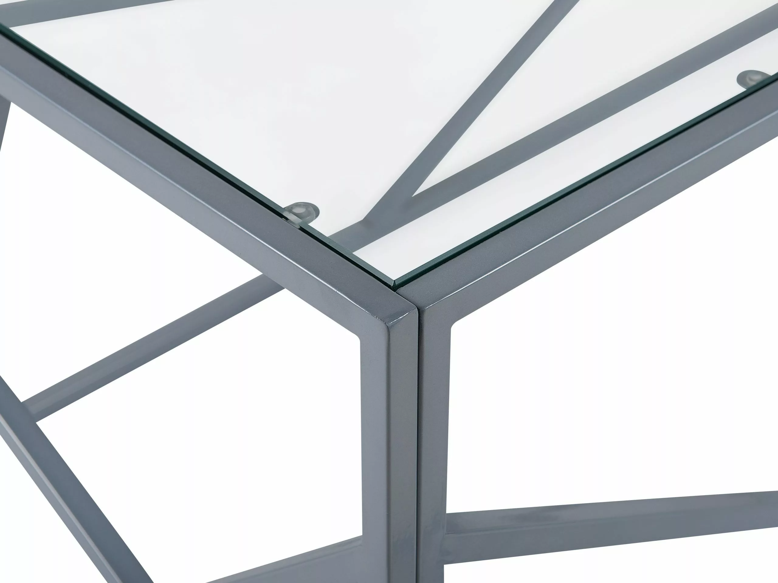 Beliani Sohvapöytä Lasitasolla Metalli Hopea ORLAND - Image 4
