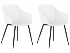 Beliani Tuoli Muovi Valkoinen 2 Kpl FONDA