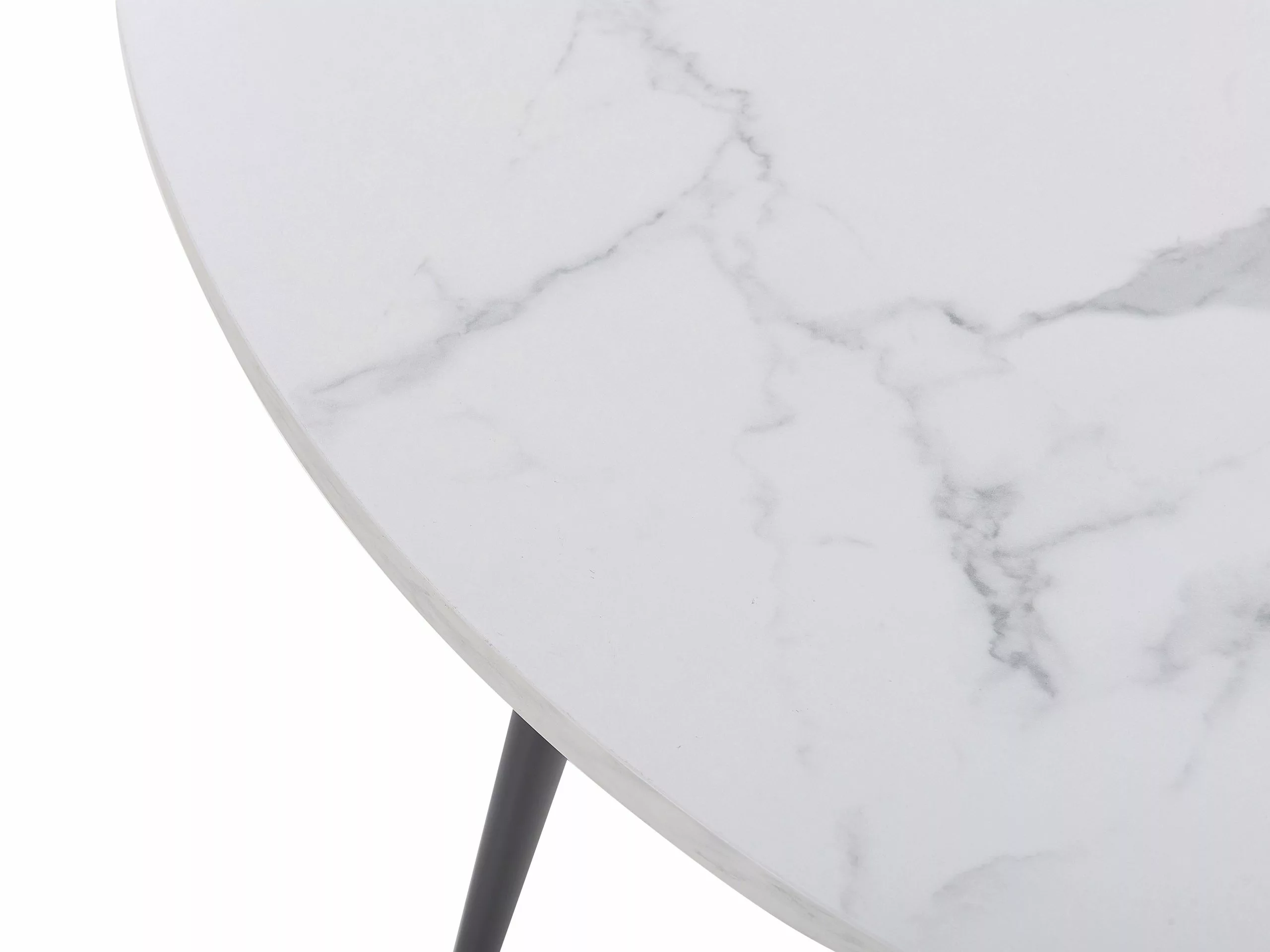 Beliani Ruokapöytä Marmorikuvio Valkoinen/musta ⌀ 120 Cm ODEON - Image 6