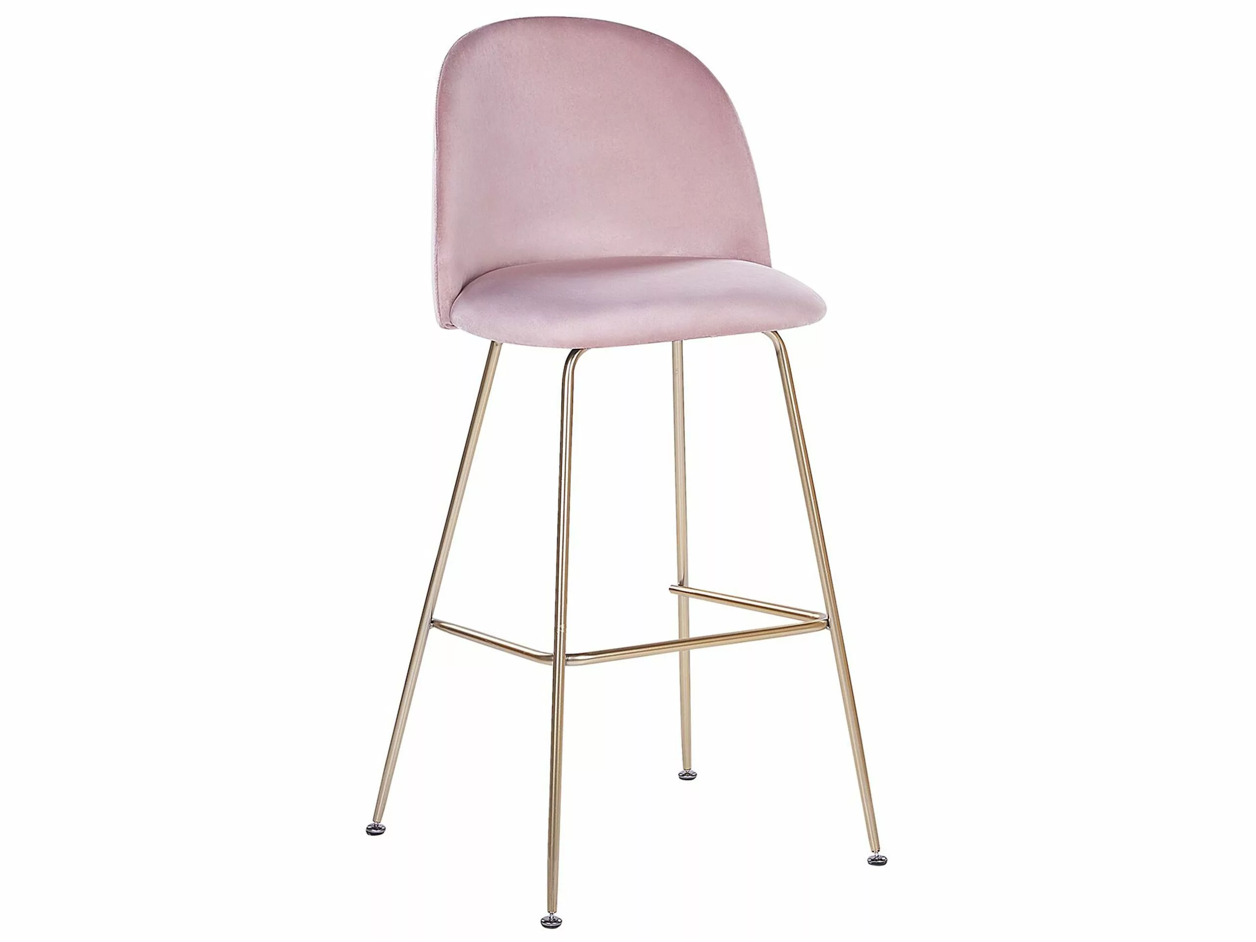 Beliani Baarituoli Sametti Vaaleanpunainen 2 Kpl ARCOLA - Image 4