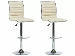 Beliani Baarijakkara Keinonahka Vaalea Beige 2 Kpl LUCERNE