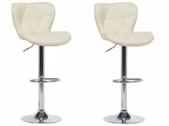 Beliani Baarijakkara Keinonahka Vaalea Beige 2 Kpl VALETTA