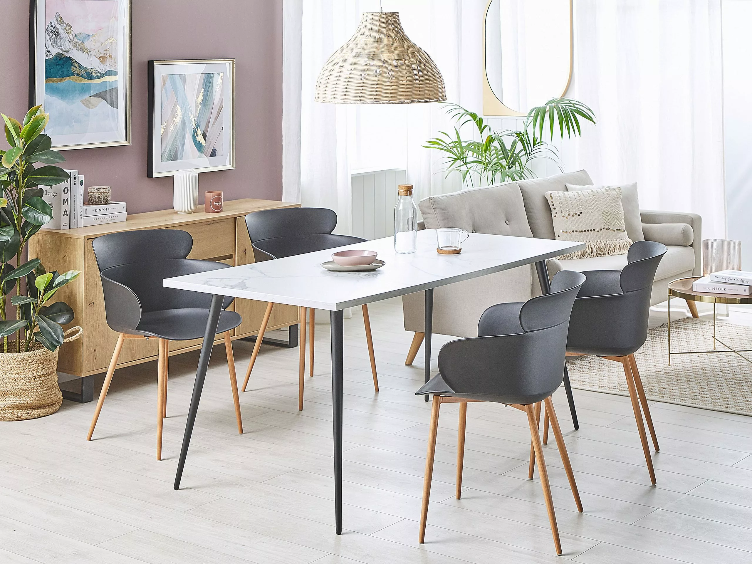 Beliani Tuoli Muovi Musta 2 Kpl SUMKLEY - Image 2