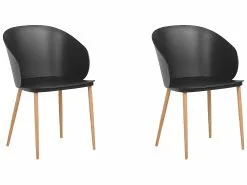 Beliani Tuoli Muovi Musta 2 Kpl BLAYKEE