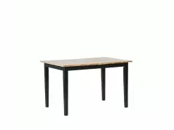 Beliani Ruokapöytä Jatkettava Kumipuu Vaalea Puu/musta 120/150 X 75 Cm HOUSTON -Halpa 2-istuttavat sohvat myymälä undef src sa picid 785770 type whitesh image