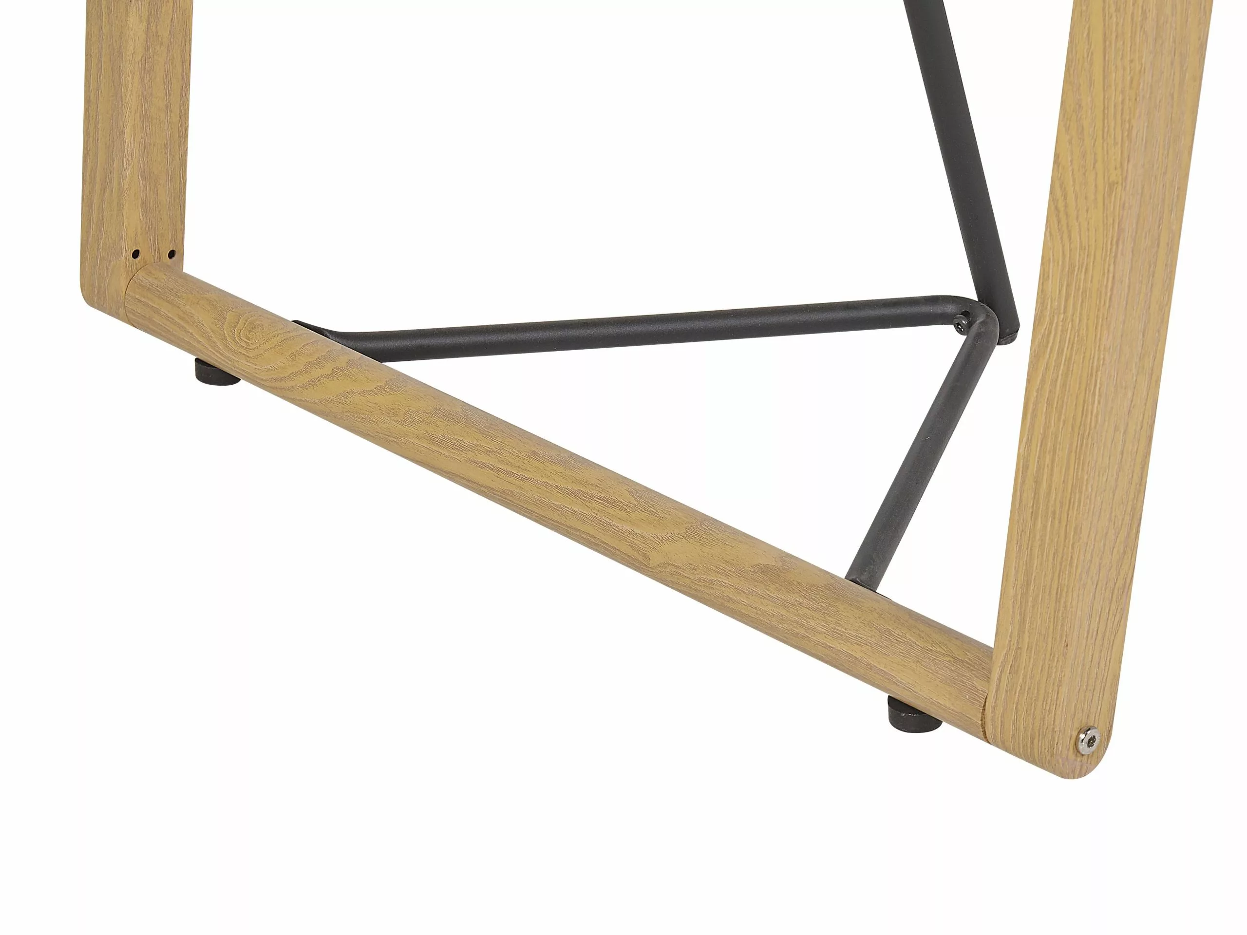 Beliani Ruokapöytä Lasitasolla Metalli Vaalea Puu 140 X 80 Cm TACOMA - Image 5