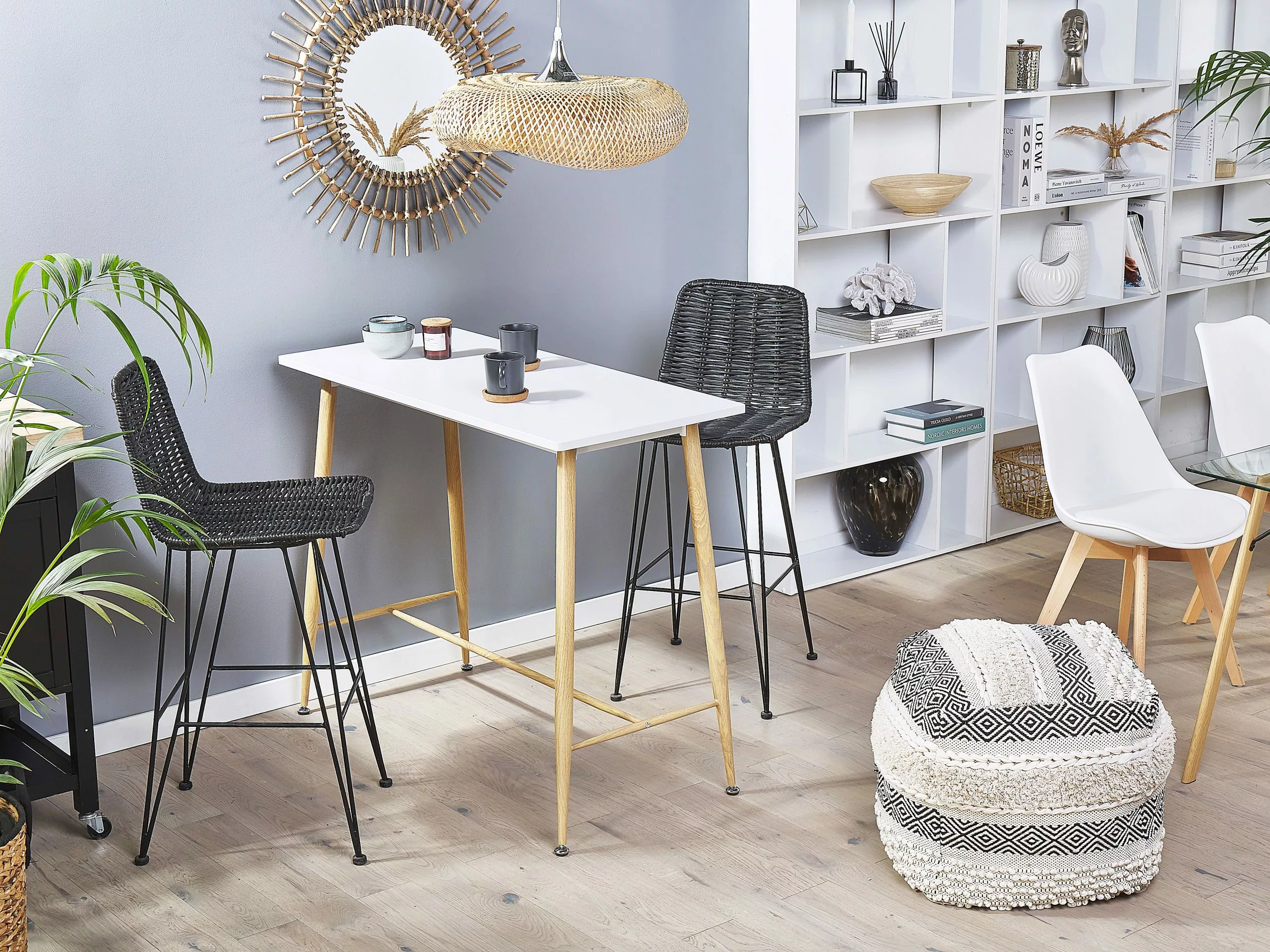 Beliani Baaripöytä Valkoinen/vaalea Puu 90 X 50 Cm CHAVES - Image 2