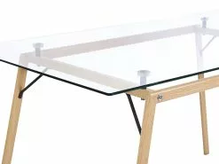 Beliani Ruokapöytä Lasitasolla Metalli Vaalea Puu 140 X 80 Cm KAMINA 11 Beliani Ruokapöytä Lasitasolla Metalli Vaalea Puu 140 X 80 Cm KAMINA -Halpa 2-istuttavat sohvat myymälä undef src sa picid 790625 type whitesh image