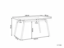 Beliani Ruokapöytä Lasitasolla Metalli Vaalea Puu 140 X 80 Cm KAMINA 13 Beliani Ruokapöytä Lasitasolla Metalli Vaalea Puu 140 X 80 Cm KAMINA -Halpa 2-istuttavat sohvat myymälä undef src sa picid 790627 type whitesh image
