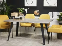 Beliani Ruokapöytä Harmaa/musta 160 X 90 Cm WITNEY -Halpa 2-istuttavat sohvat myymälä undef src sa picid 790975 type color image