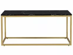 Beliani Sohvapöytä Marmorikuvio Musta/kulta DELANO -Halpa 2-istuttavat sohvat myymälä undef src sa picid 791618 type whitesh image