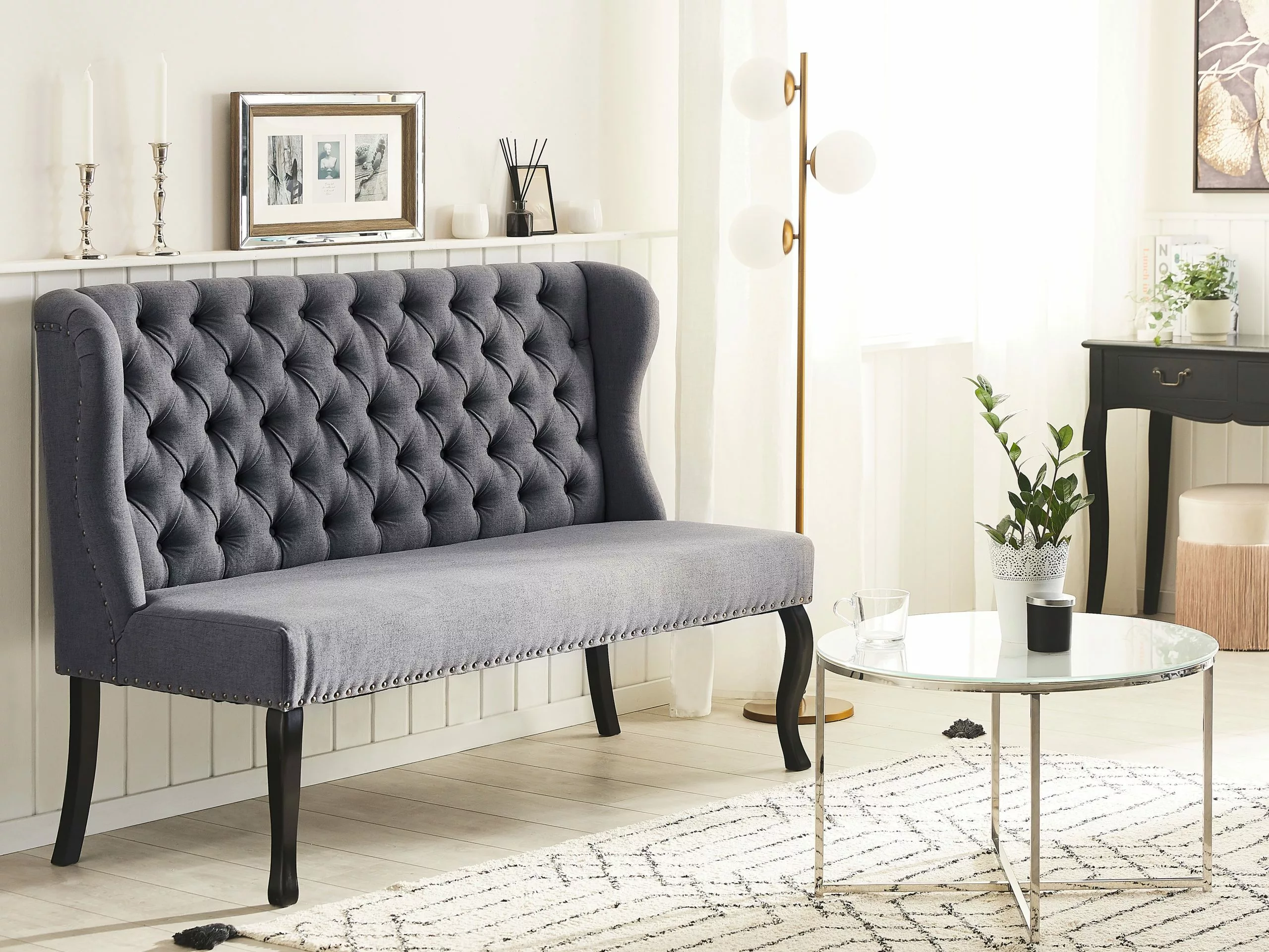 Beliani 2-istuttava Sohva Kankainen Harmaa TORSBY - Image 2