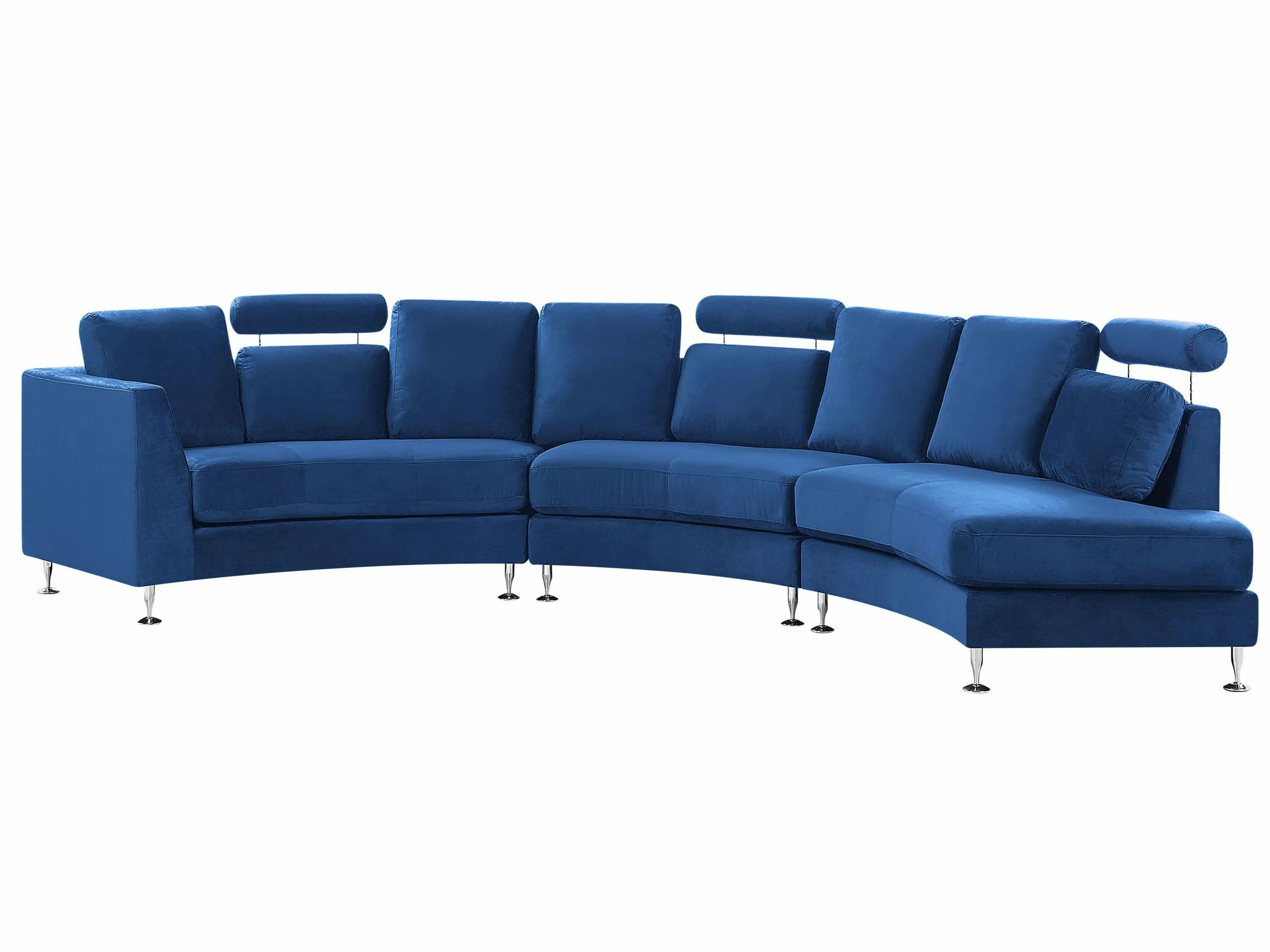 Beliani Kaareva Laivastonsininen 7-istuttava Samettisohva ROTUNDE - Image 7