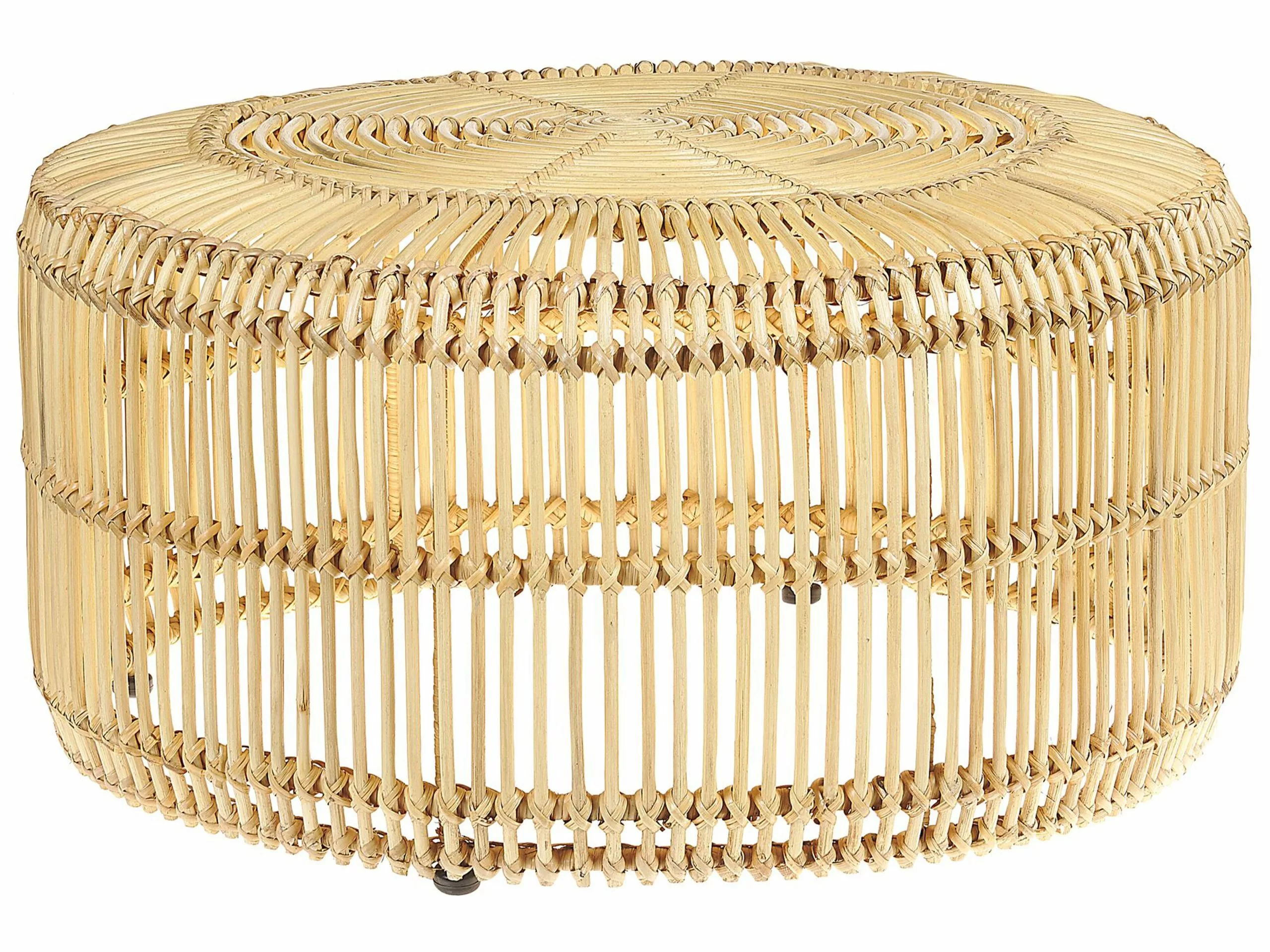 Beliani Sohvapöytä Rottinki Luonnonväri LIMNI