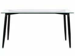 Beliani Ruokapöytä Lasitasolla Rauta Musta 150 X 90 Cm TOTHAM -Halpa 2-istuttavat sohvat myymälä undef src sa picid 793901 type whitesh image