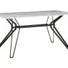 Beliani Ruokapöytä Rauta Marmorikuvio Valkoinen/musta 160 X 90 Cm BALLINA -Halpa 2-istuttavat sohvat myymälä undef src sa picid 794024 type whitesh image
