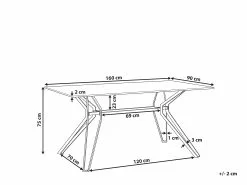 Beliani Ruokapöytä Rauta Marmorikuvio Valkoinen/musta 160 X 90 Cm BALLINA -Halpa 2-istuttavat sohvat myymälä undef src sa picid 794029 type whitesh image