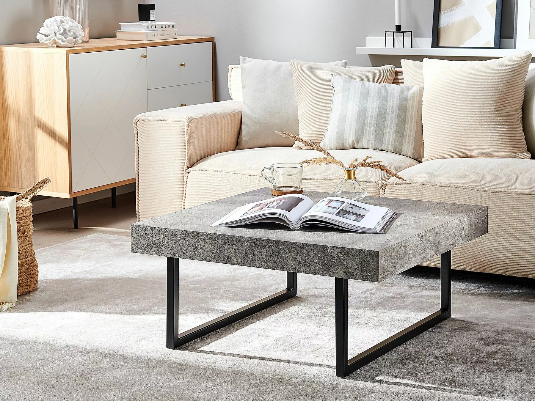 Beliani Sohvapöytä Harmaa/musta DELUZ - Image 2