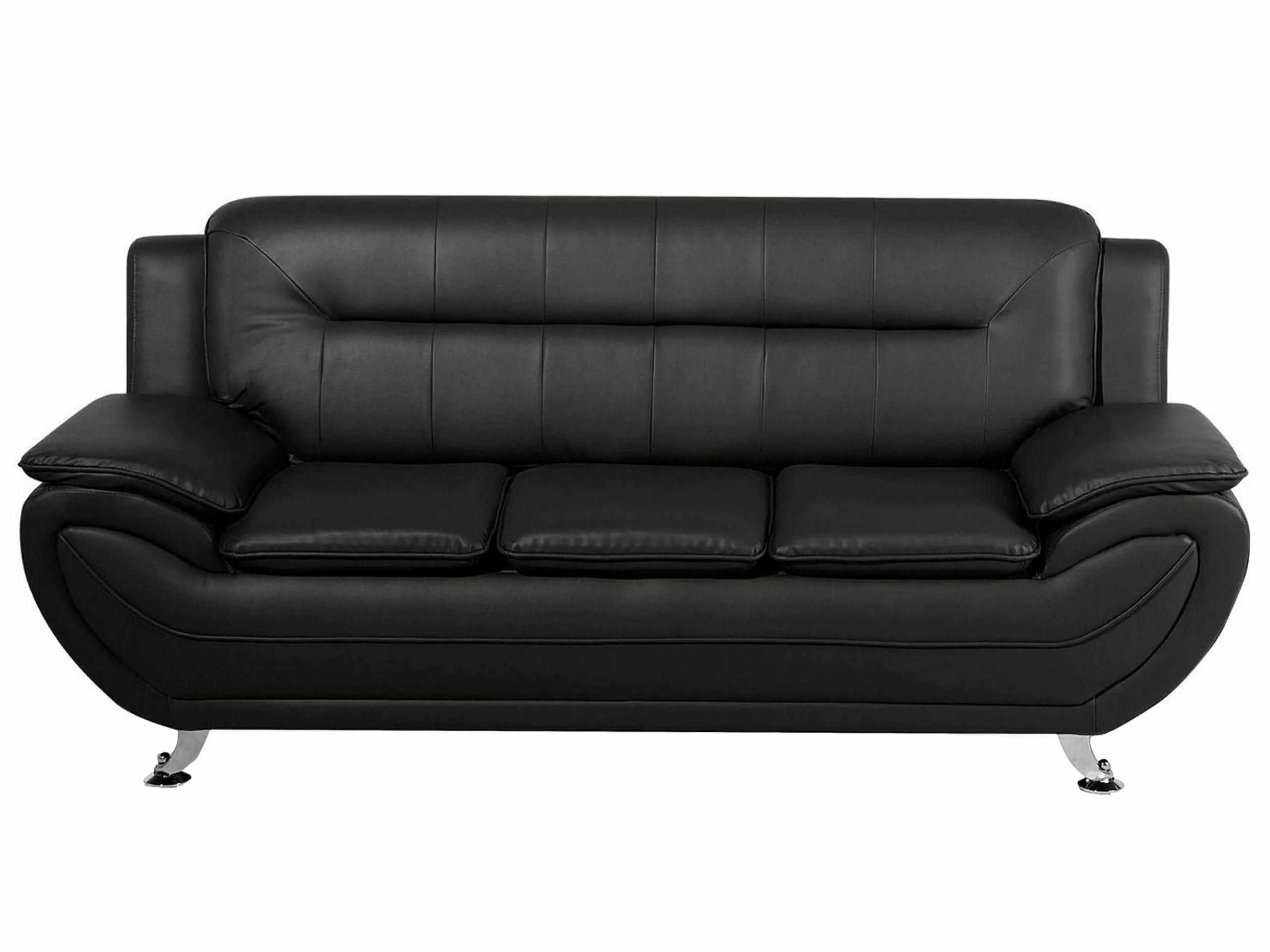 Beliani 6-istuttava Sohvaryhmä Musta Keinonahka LEIRA 5 Beliani 6-istuttava Sohvaryhmä Musta Keinonahka LEIRA - Image 3