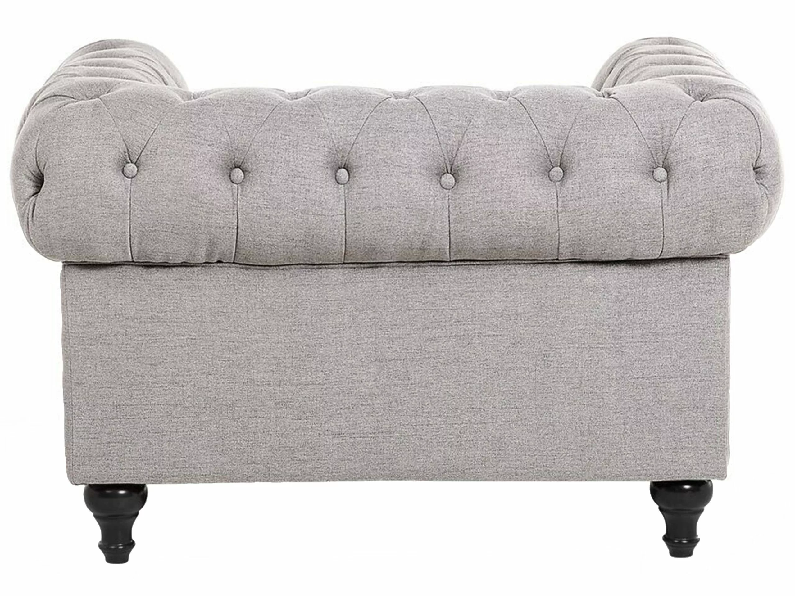 Beliani Vaaleanharmaa Kangasverhoiltu Sohvaryhmä CHESTERFIELD - Image 10