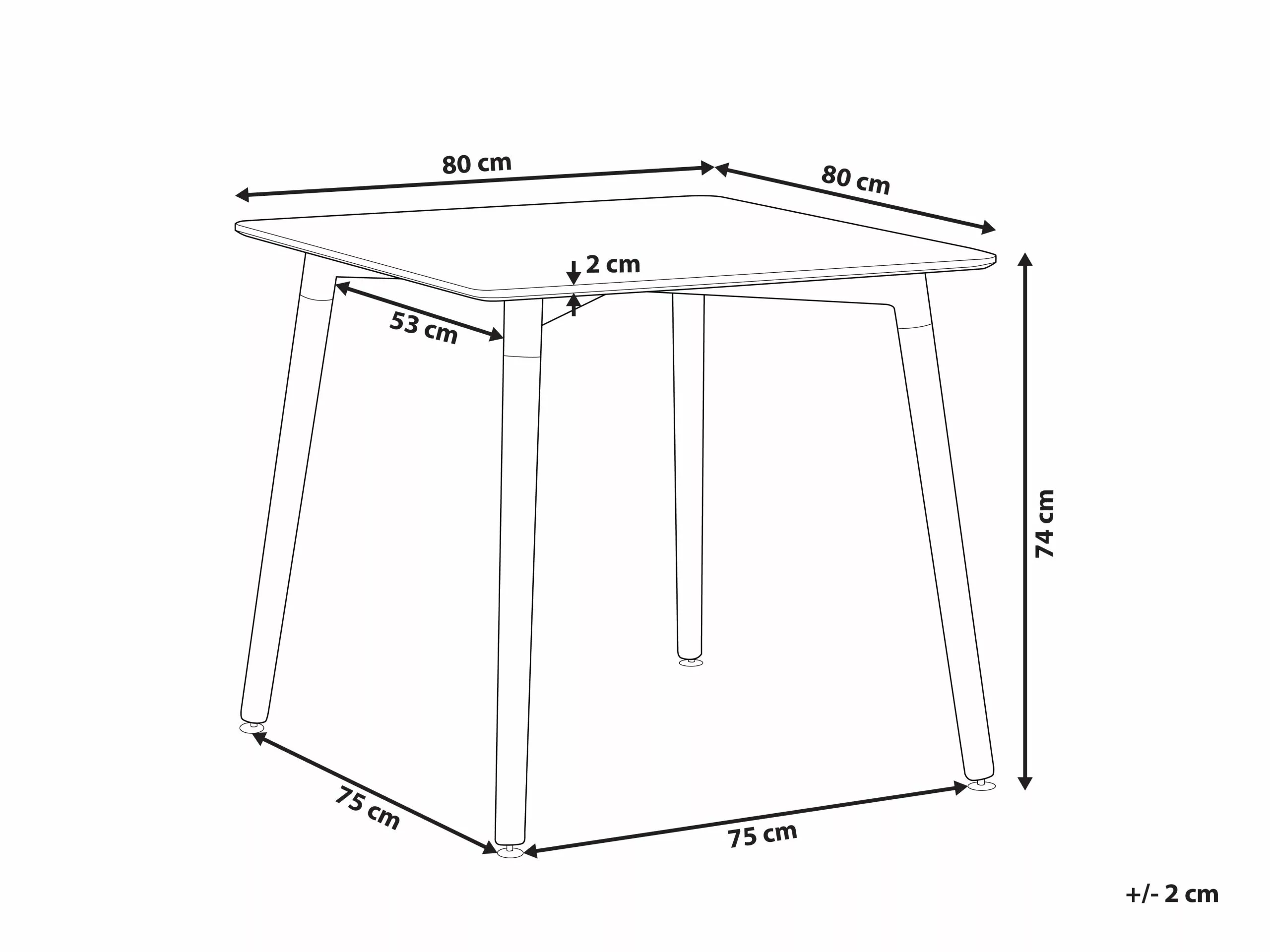Beliani Ruokapöytä Musta/vaalea Puu 80 X 80 Cm BUSTO 11 Beliani Ruokapöytä Musta/vaalea Puu 80 X 80 Cm BUSTO - Image 9