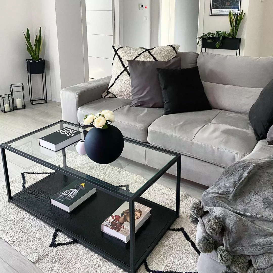 Beliani Sohvapöytä Lasitasolla Metalli Musta MEDORA - Image 3